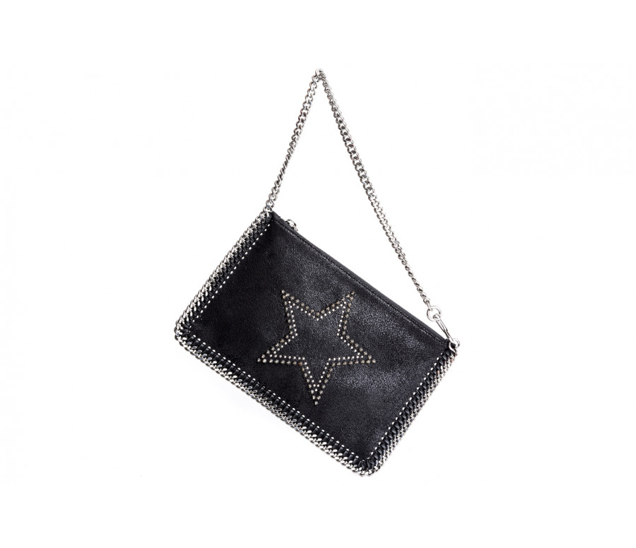 Pochette "falabella" con stella borchiata