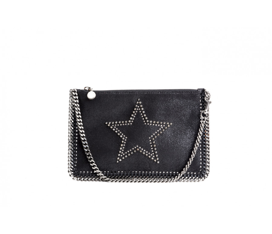 Pochette "falabella" con stella borchiata