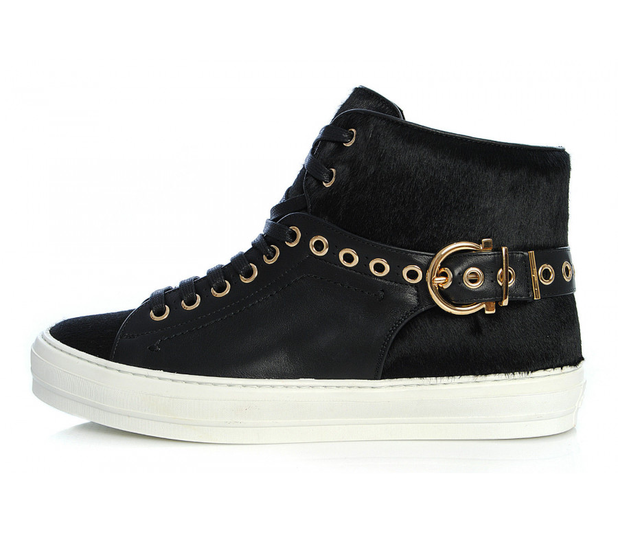 "pixy" ponyskin & leather sneakers