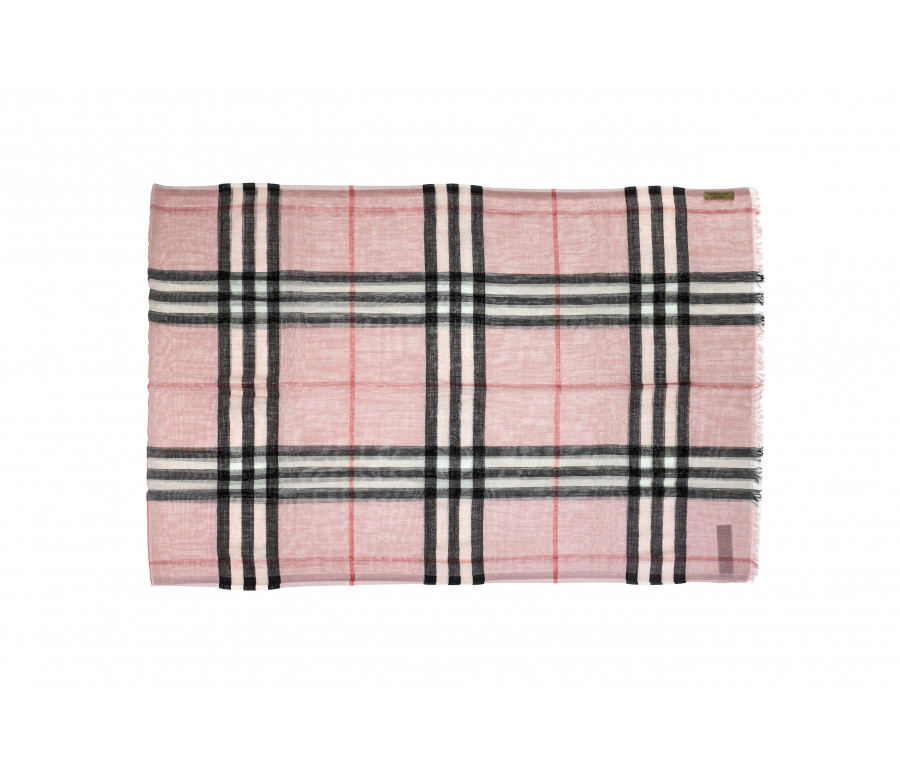 'Gauze' silk and wool scarf with 'Giant Check' pattern