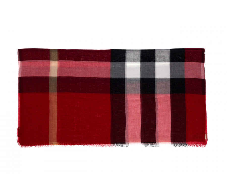 Cashmere and silk 'Sheer' scarf with 'Mega Check' pattern 