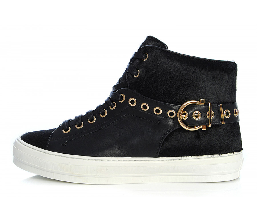 "pixy" ponyskin & leather sneakers