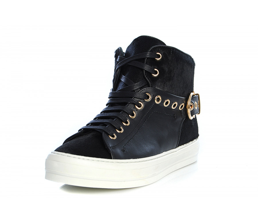 "pixy" ponyskin & leather sneakers