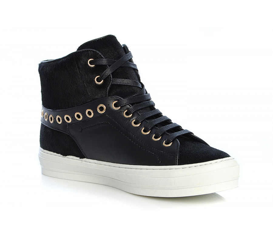 "pixy" ponyskin & leather sneakers