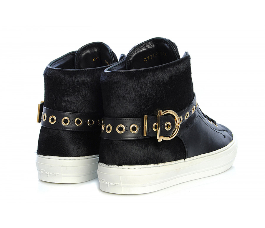 "pixy" ponyskin & leather sneakers