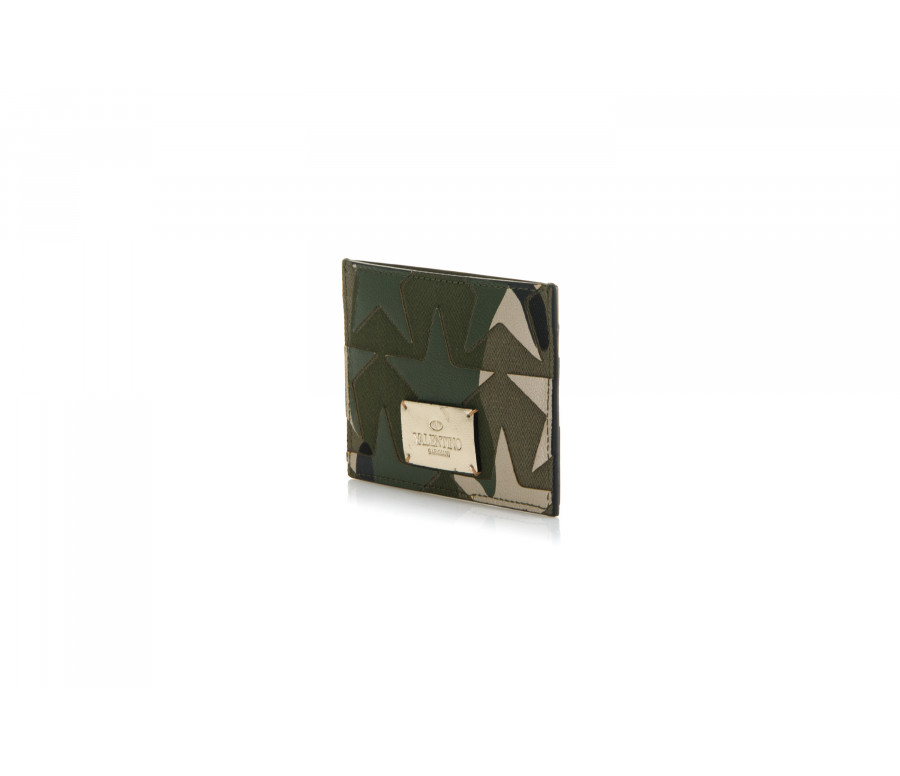 'Camustars' Leather & Canvas Card Holder