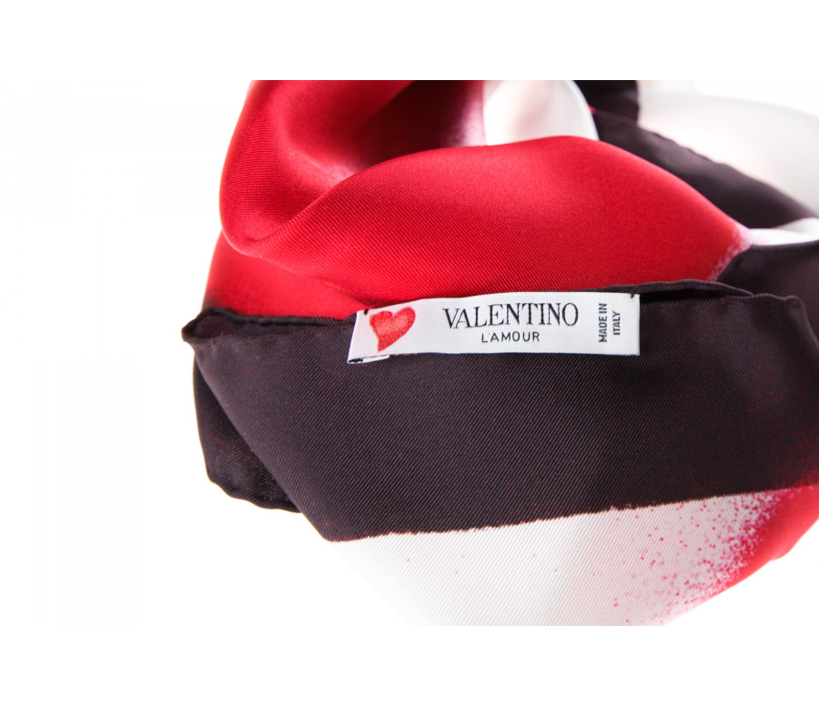 'L'Amour' Print Silk Twill Scarf