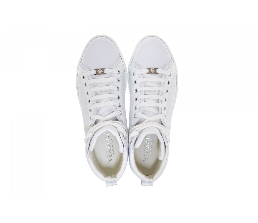 Embossed Logo Leather Sneakers