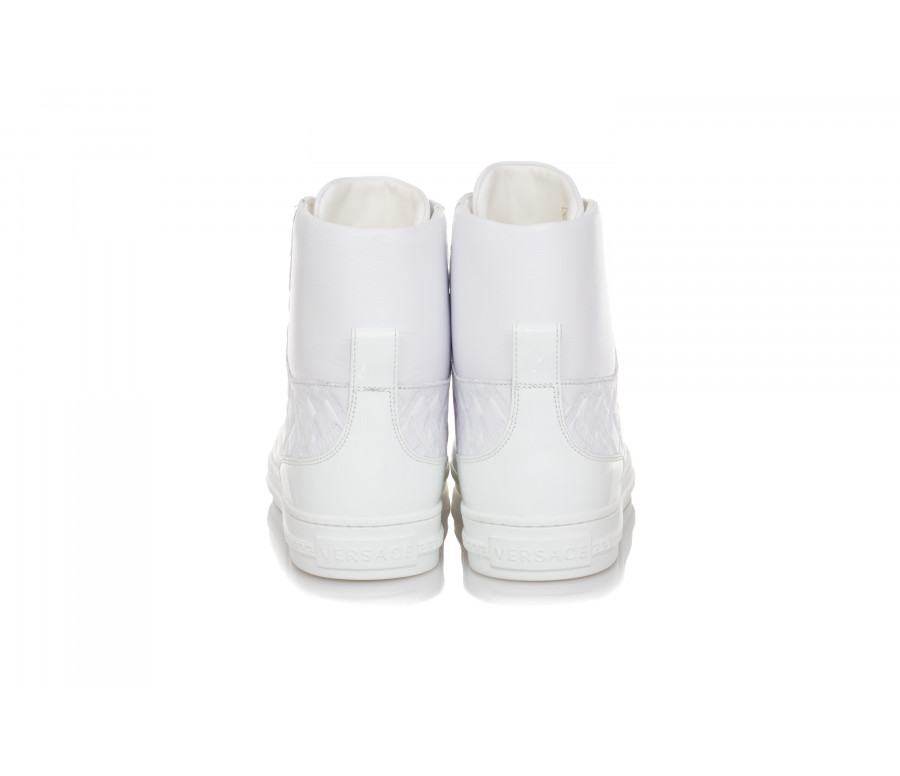 Embossed Logo Leather Sneakers