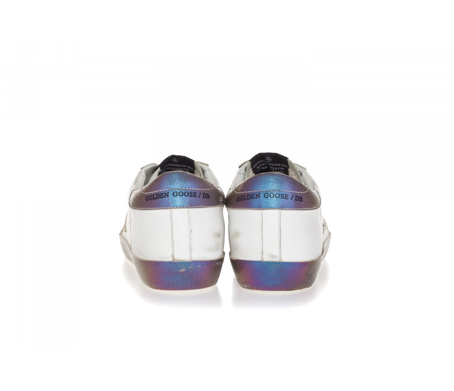 Leather Sneakers 'Superstar' With Iridescent Star