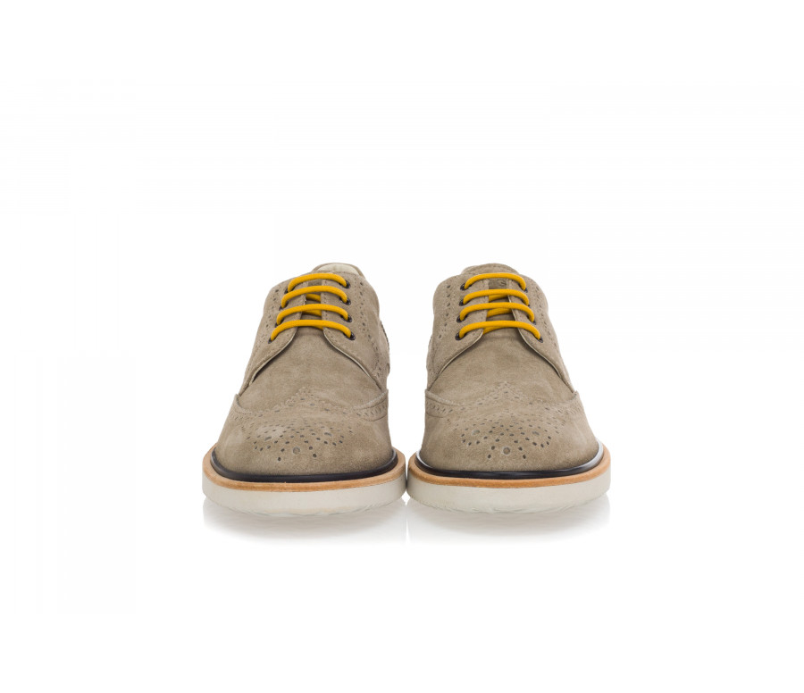 'R217' Lace-Up Shoes In Suede With Wing Tips Perforations