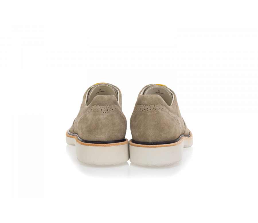 'R217' Lace-Up Shoes In Suede With Wing Tips Perforations