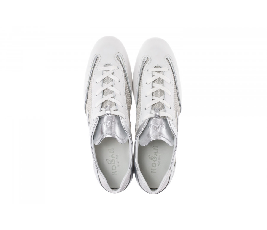 'Olympia' Leather & High-tech Fabric Sneakers