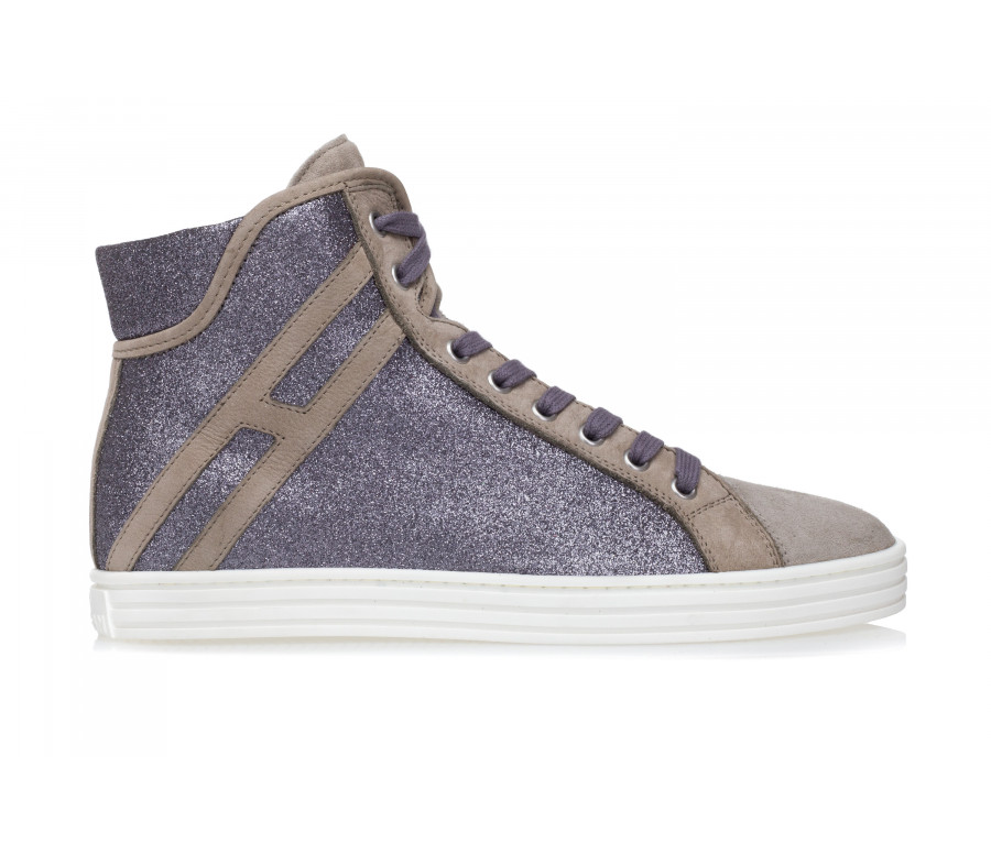 'H182' Glitter & Nabuck High-Top Sneakers