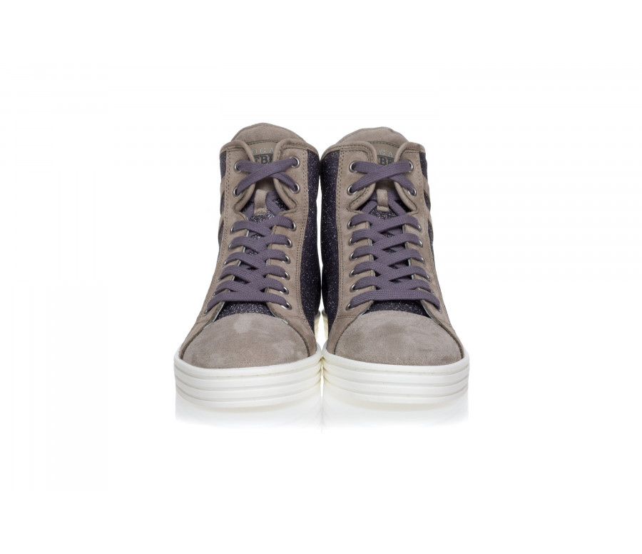 'H182' Glitter & Nabuck High-Top Sneakers