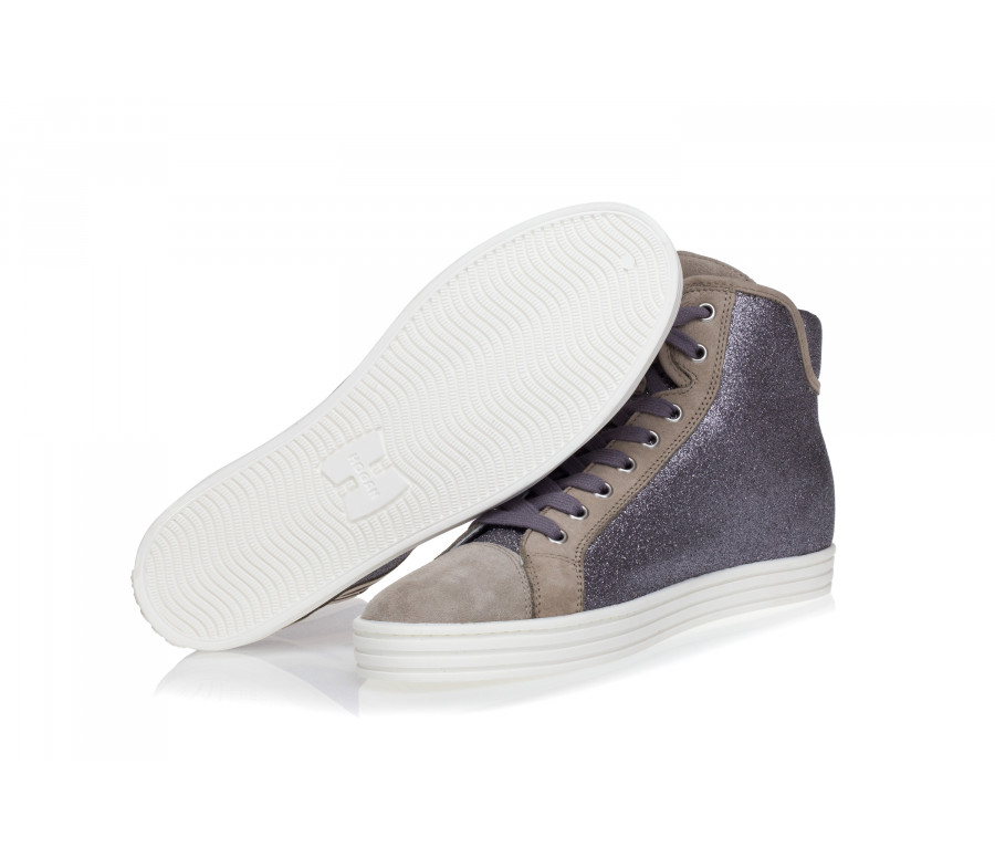 'H182' Glitter & Nabuck High-Top Sneakers