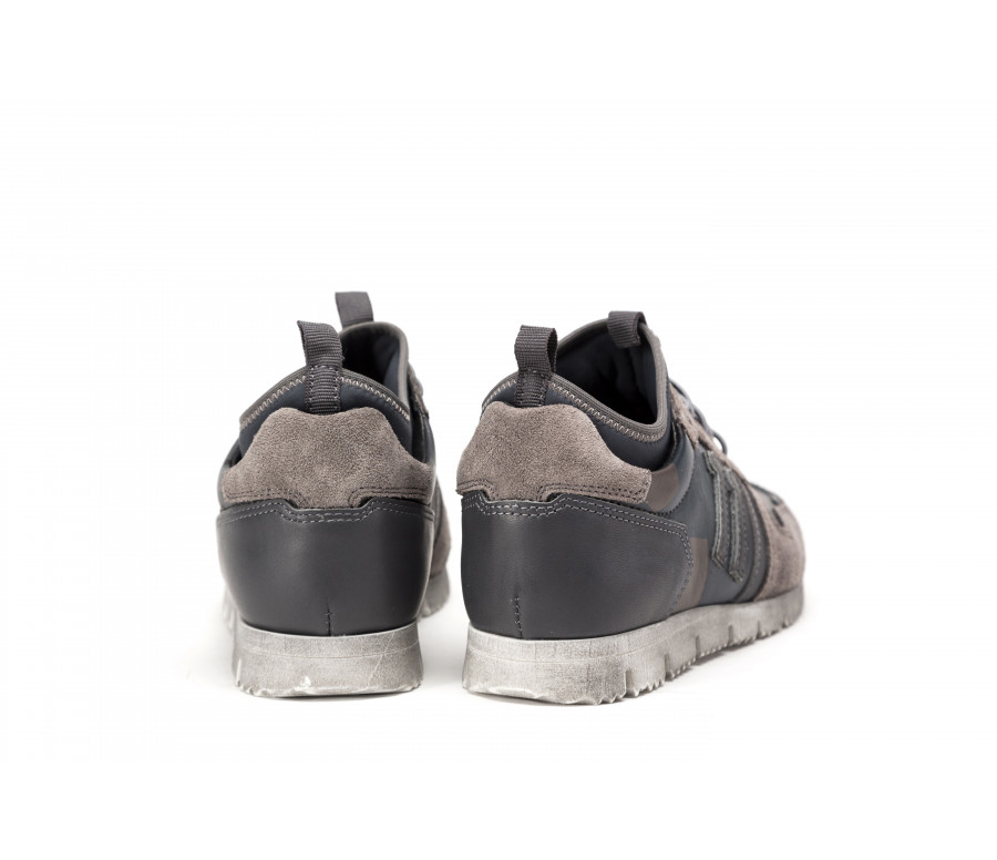 "number low i73" leather & fabric sneakers