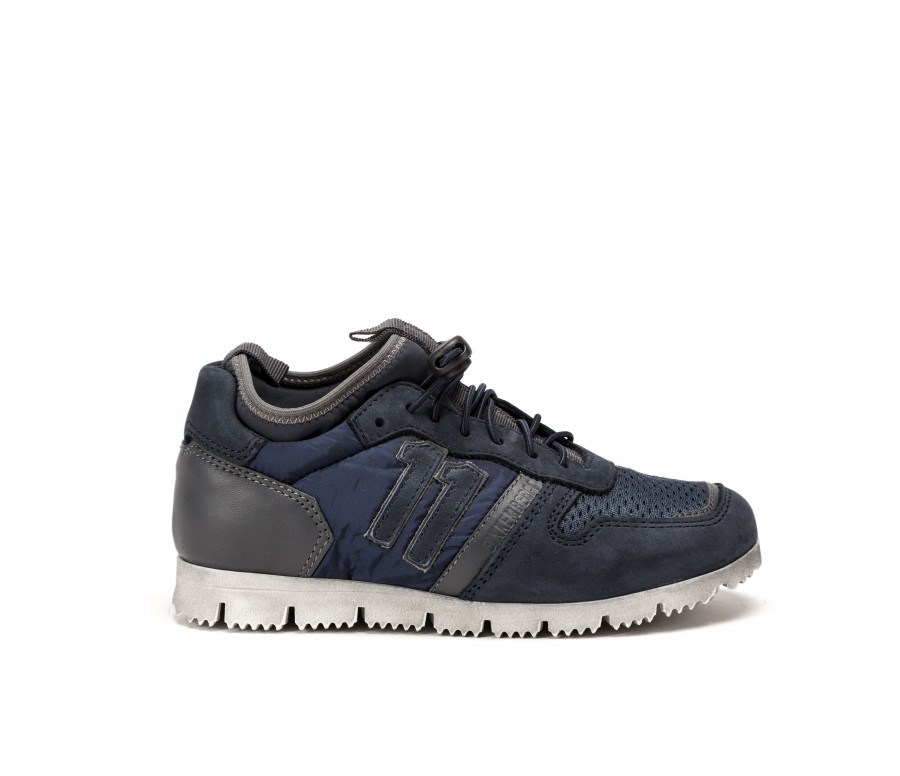 "number low i72" leather & fabric sneakers
