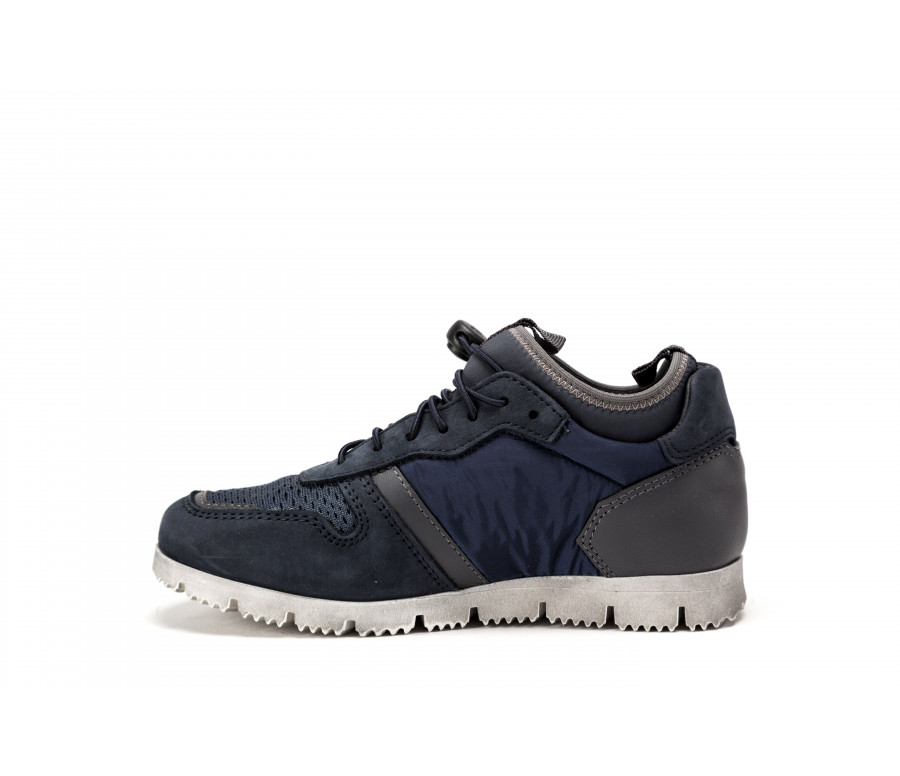 "number low i72" leather & fabric sneakers