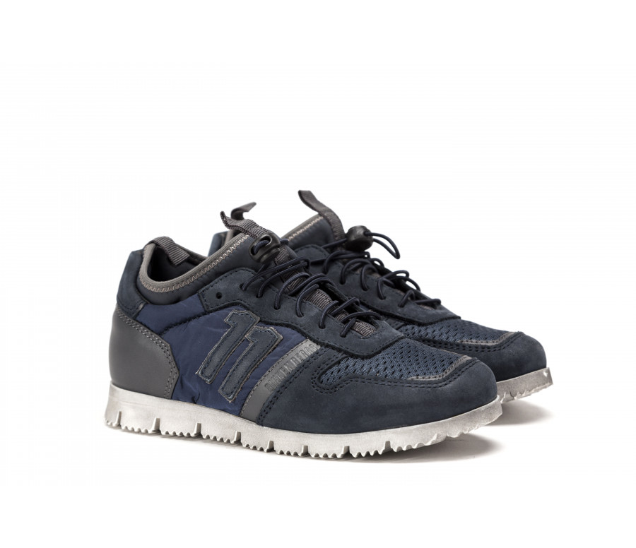 "number low i72" leather & fabric sneakers