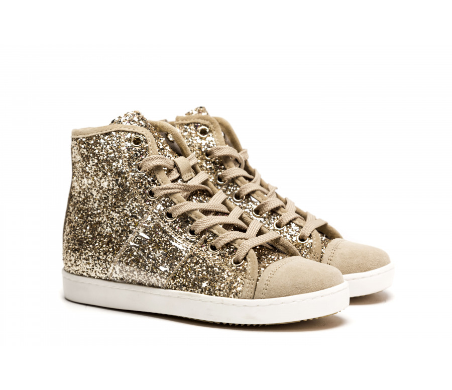 "web mid i38" glittered high-top sneakers