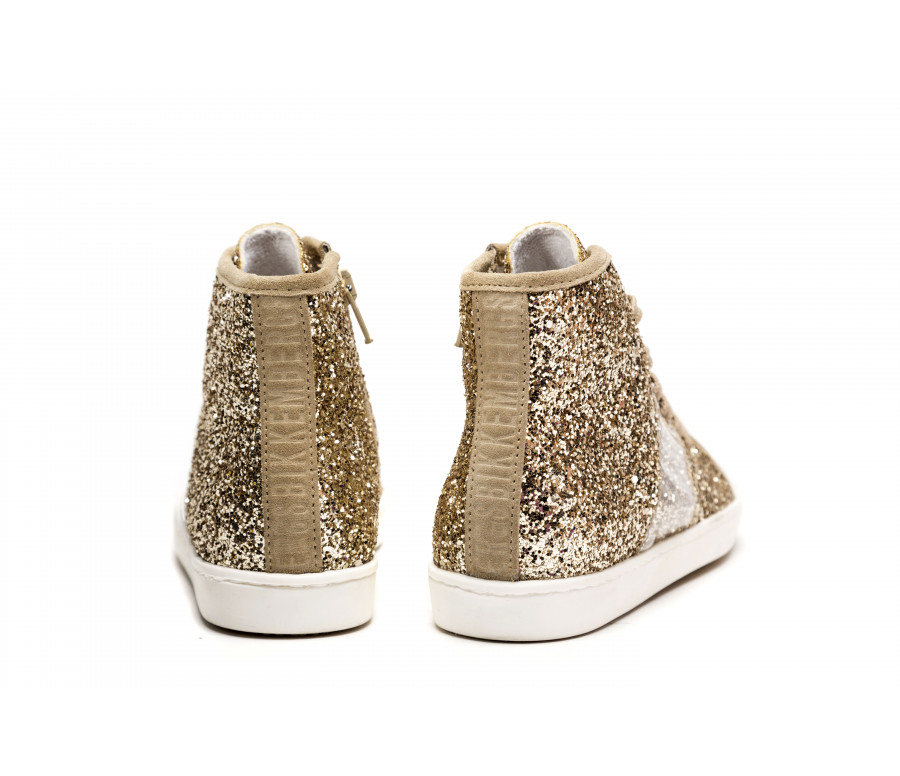 "web mid i38" glittered high-top sneakers