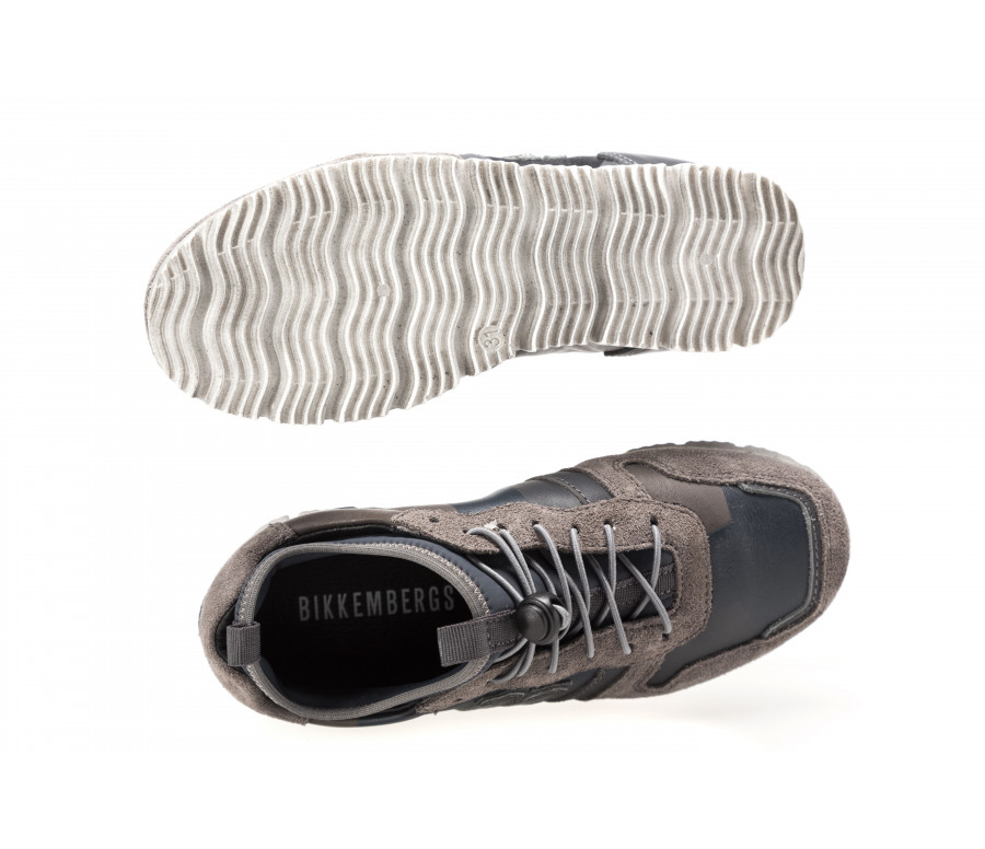 "number low i73" leather & fabric sneakers