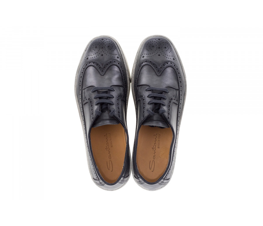 Washed Leather Derby Shoes
