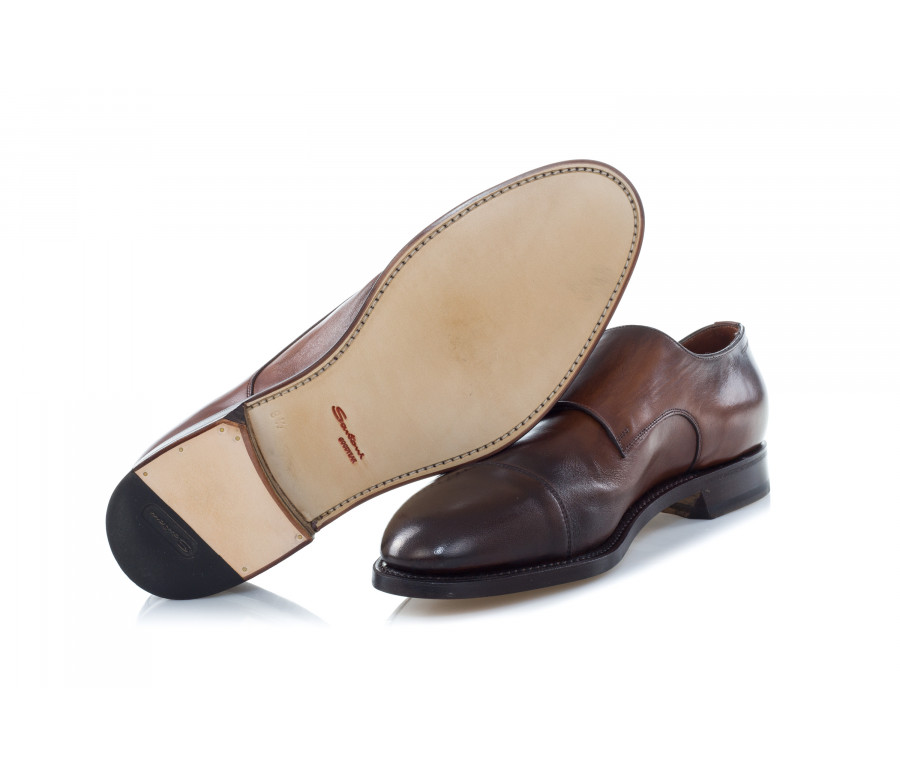 Brushed Leather Double Monk-Strap