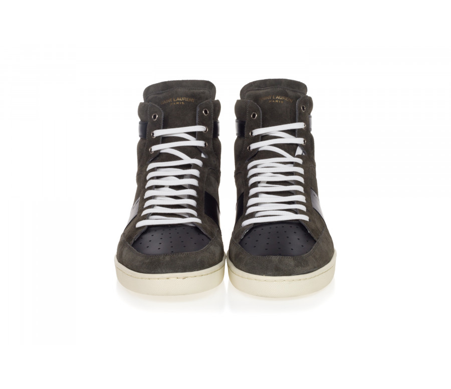 'Sl/10h Signature Court Classic' Hi-Top Suede & Leather Sneakers