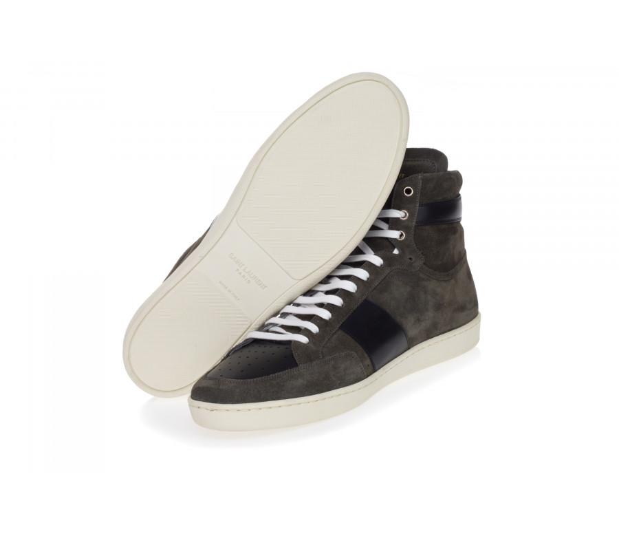 'Sl/10h Signature Court Classic' Hi-Top Suede & Leather Sneakers