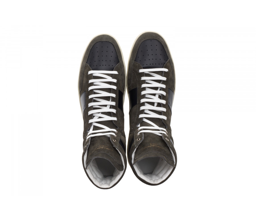 'Sl/10h Signature Court Classic' Hi-Top Suede & Leather Sneakers