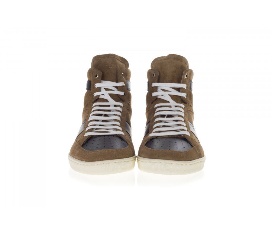 'Sl/10h Signature Court Classic' Hi-Top Suede & Leather Sneakers