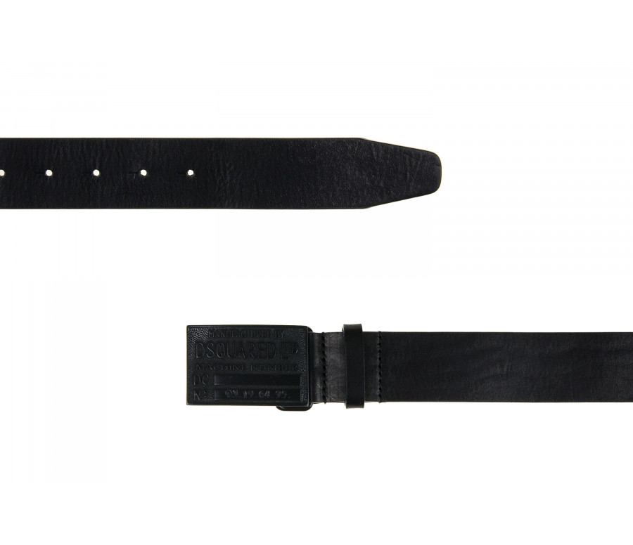 Leather Belt With Metal Logo Buckle