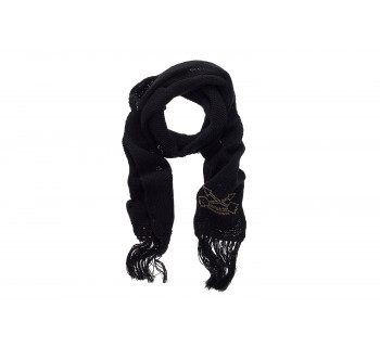 Destroyed Cotton Blend Knit Scarf
