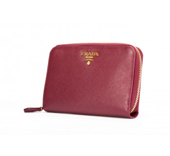  "saffiano" leather bifold zip wallet