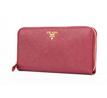 Zip-around "saffiano" leather wallet 