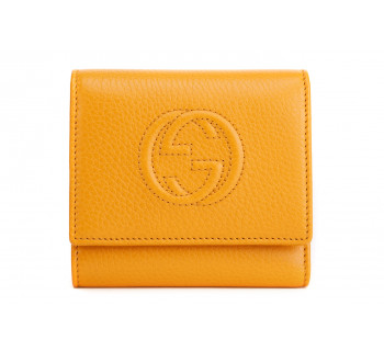 "soho" leather wallet with flap