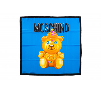 Silk neckerchief with 'Crowned Teddy' pattern