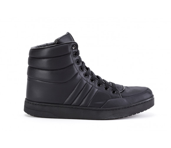 Technical fabric high-top sneakers