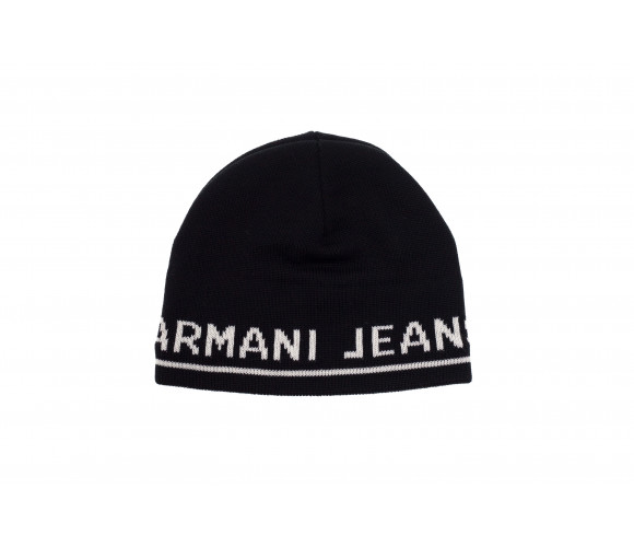 Logo Knit Wool Blend Beanie Hat