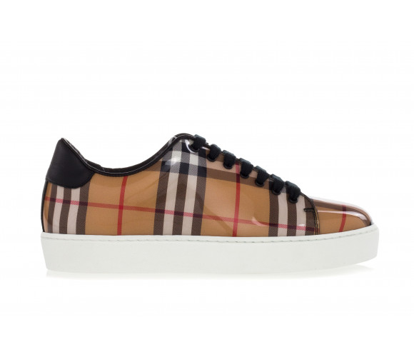 'Westford' Vintage-Check Sneakers With High Gloss Upper