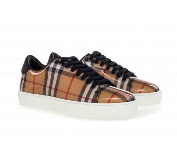 'Westford' Vintage-Check Sneakers With High Gloss Upper
