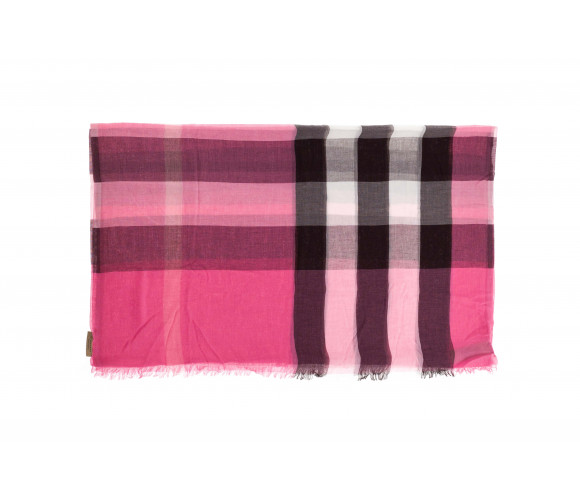 Cashmere and silk 'Sheer' scarf with 'Mega Check' pattern 