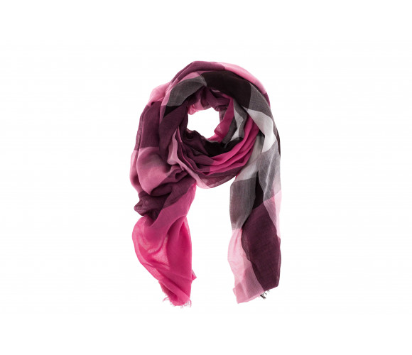 Cashmere and silk 'Sheer' scarf with 'Mega Check' pattern 