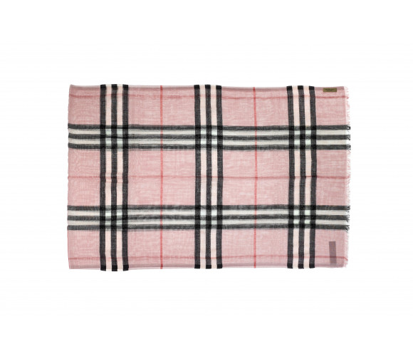 'Gauze' silk and wool scarf with 'Giant Check' pattern