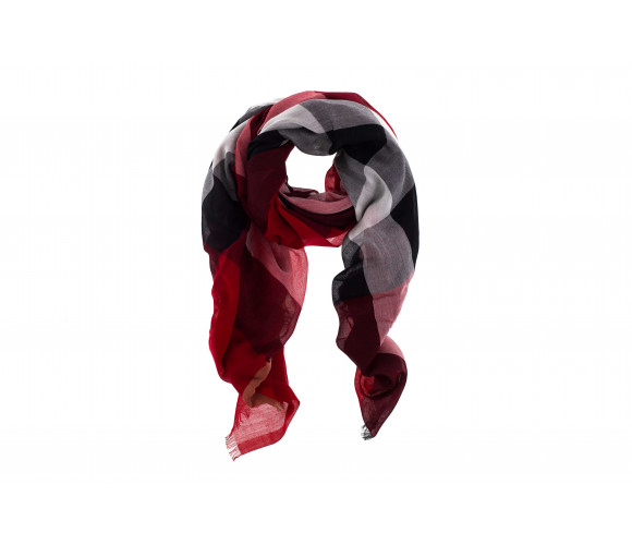 Cashmere and silk 'Sheer' scarf with 'Mega Check' pattern 