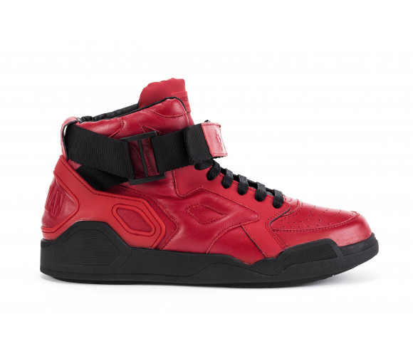 'Block' Hi-Top Leather Sneakers