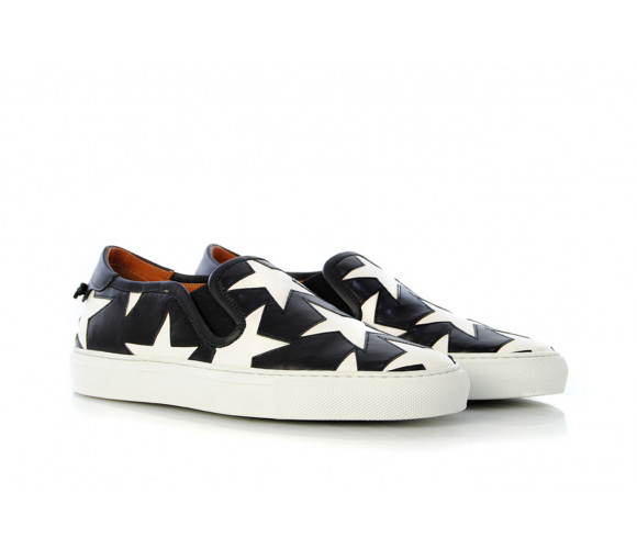 Stars printed leather slip-on sneakers