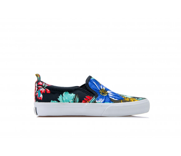"CARLEE TWIN GORE" Hawaiian Print Canvas Sneakers